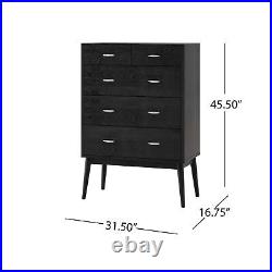 Wood Chest of 2+3 Drawer Storage Tall Dressers Organizer for Bedroom Living Room