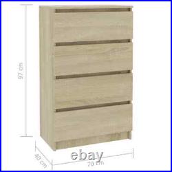 Wood Chest of Drawers 4 Drawers Dresser Nightstand Storage Side Cabinet Bedroom