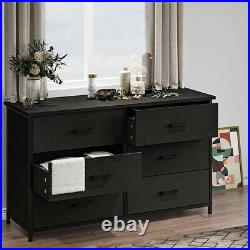 Wood Chest of Drawers 6 Drawer Dresser Bedroom Storage Cabinet Furniture black