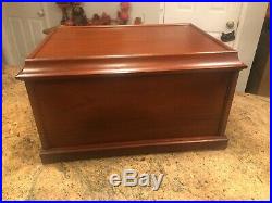 Wood Coin Display Box Chest Holds100 Coins 6 Drawers Mahogany very nice