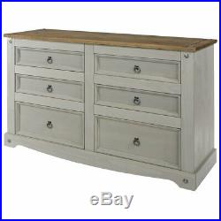 Wood Dresser 3+3 Drawers Chest Corona Gray Furniture Dash