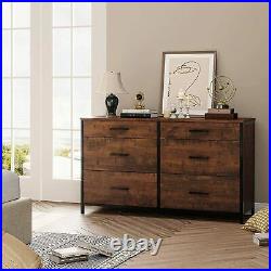 Wood Dresser Chest 6 Drawers Furniture Bedroom Storage Tower Clothes Organizer