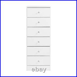 Wood Dresser Chest of Drawers 6 Drawer Dresser Tall Floor Storage Cabinet Home