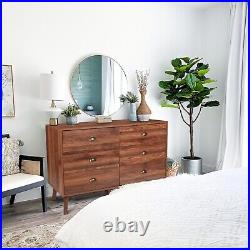 Wood Dresser for Bedroom with 6 Drawers, Mid Century Modern Chests of Drawer