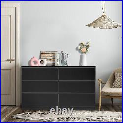 Wood Dresser for Bedroom with 6 Drawers Storage Cabinet Modern Chests of Drawer