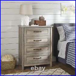 Wood Dressers Farmhouse 4 Storage Drawers Chests Bedroom Cabinet Nightstand New
