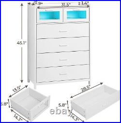 Wood Large Capacity Storage Cabinet White Dresser for Bedroom Chest of Drawers