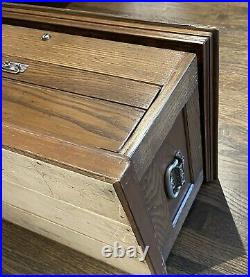 Wood Machinists' Chest / Coin Cabinet / C. E. Jennings & Co 0/2 Drawer Till Top
