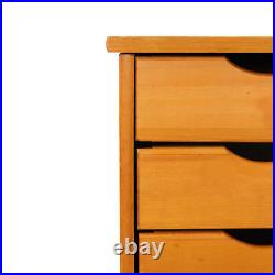 Wood Rolling Craft Storage Drawers Dresser Storage Chest 6 Drawers Wood Cabinet