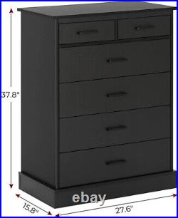 Wood Storage Tower with 6 Drawers Clothes Organizer Storage Cabinet for Bedroom