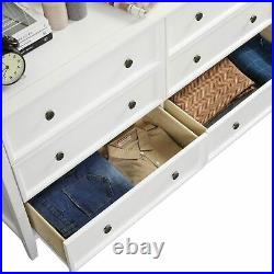 Wooden 6 Drawer Dresser Chest with Wide Storage Space Tower Clothes Organizer