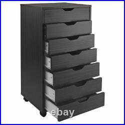 Wooden Chest Drawer Cabinet Dresser Storage Organizer Rolling Portable Furniture