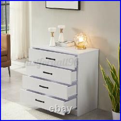 Wooden Chest of 4 Drawers Dresser Bedroom Bedside Table Storage Organizer White
