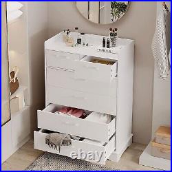 Wooden Chest of Drawers Storage Tall Dressers Organizer for Bedroom living Room