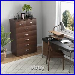 Wooden Chest of Drawers with Anti-toppling Device and Metal Handles