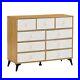 Wooden Dresser With 9 Drawers, Wide Chest Of Drawers Large Storage Tower Cabinet