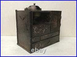 Y1591 TANSU Chest of Drawers mulberry tamamoku tobacco Japanese antique Japan