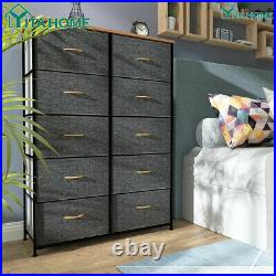 YITAHOME Storage 10 Drawers Dresser Fabric Bedside Organizer Tower Chest Room
