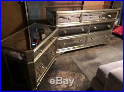 Z Gallerie Borghese (2 PIECES) 7 drawer Chest/Dresser AND Side Chest/Table/Night